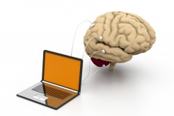 Brain linked to laptop for neurofeedback